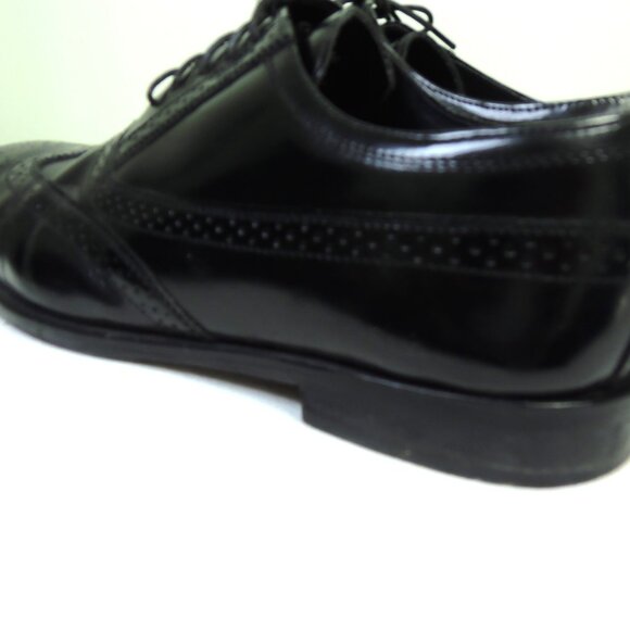 Men's Sz 11 Nunn Bush Black Ashton Wing Tip Oxfords Madmen SUITS MobBoss CEO - Picture 6 of 12
